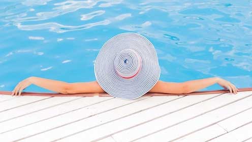 Enjoying clean swimming pool